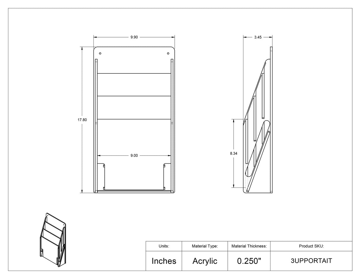 3 Slot Portrait Doc Holder