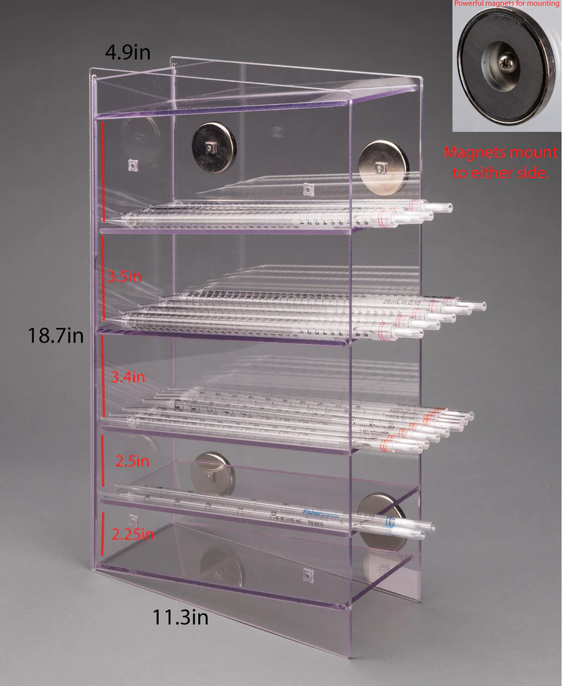 5 Pocket Serological Pipette Holder (PETG)