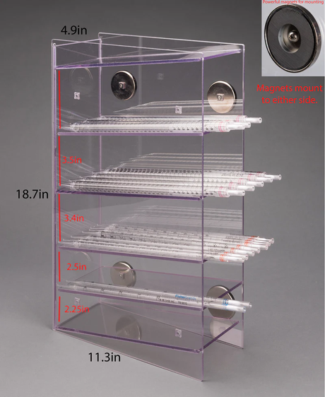 5 Pocket Serological Pipette Holder (PETG)