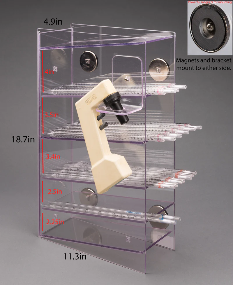 5 Pocket Serological Pipette Holder (PETG)