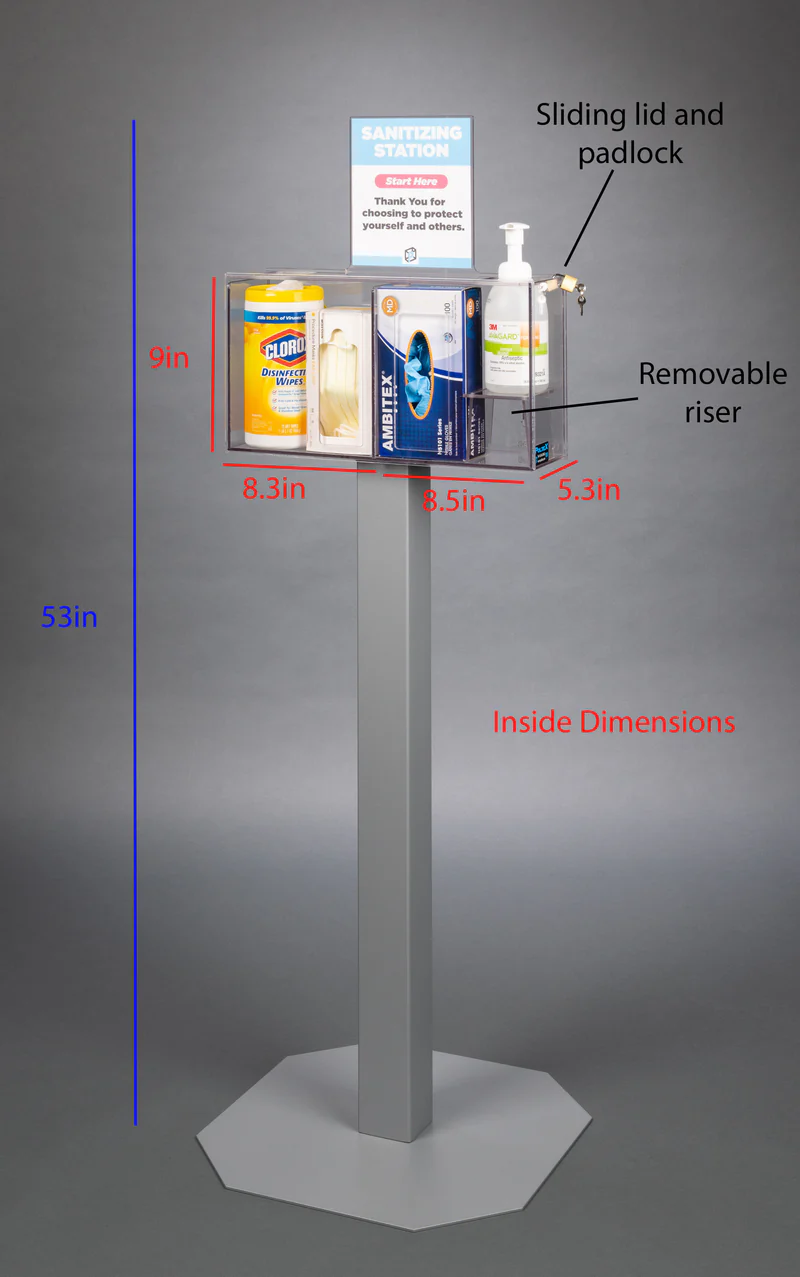 Stand Mount Sanitizing Station
