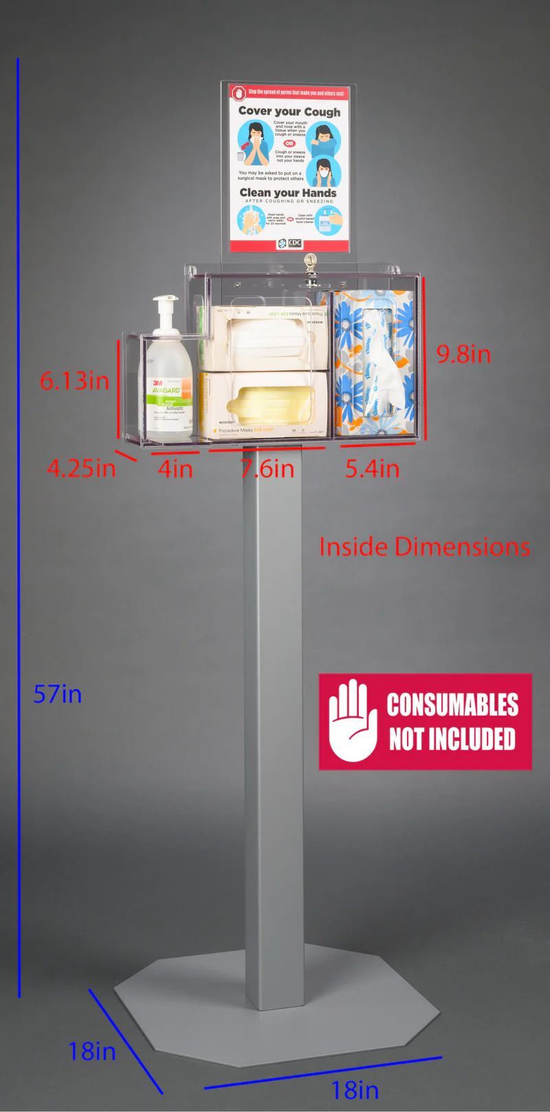 Locking Respiratory Hygiene Station S