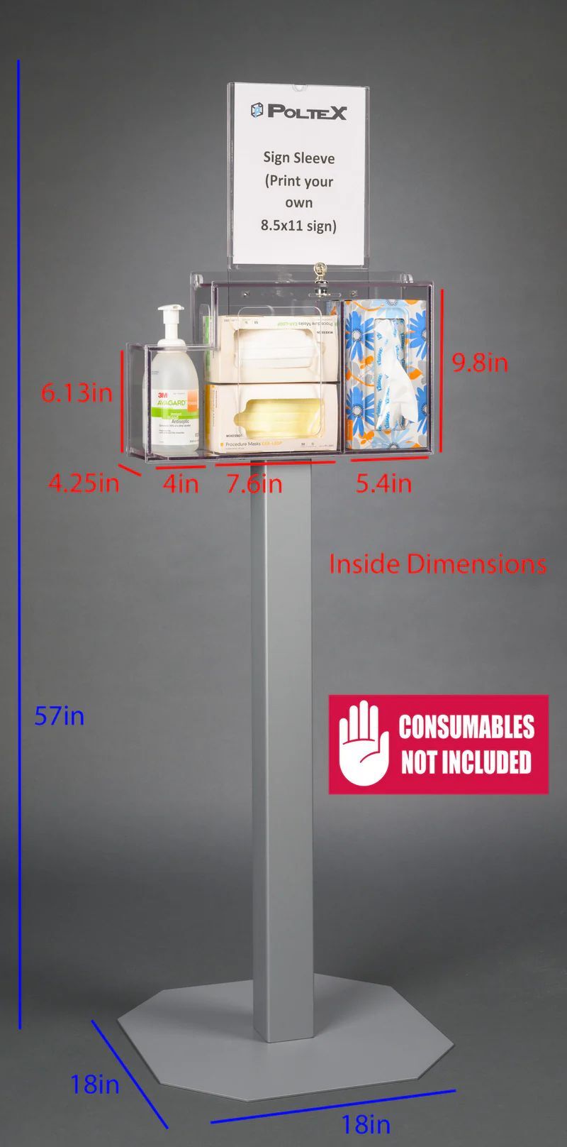 Locking Respiratory Hygiene Station S