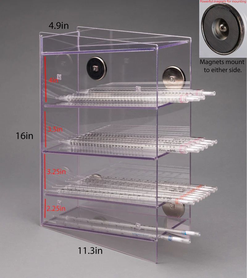 4 Pocket Serological Pipette Holder (PETG)