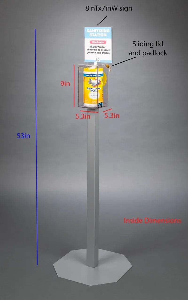 Stand Mount Sanitizing Station