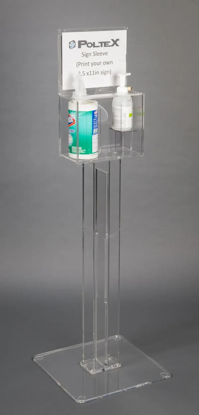 Deco Respiratory Hygiene Kiosk with Sign Sleeve