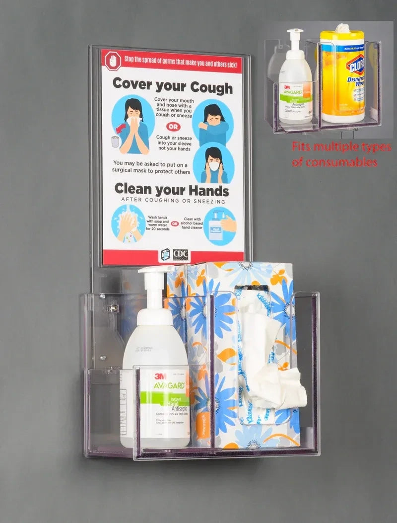 Respiratory Hygiene Station H on Acrylic Stand