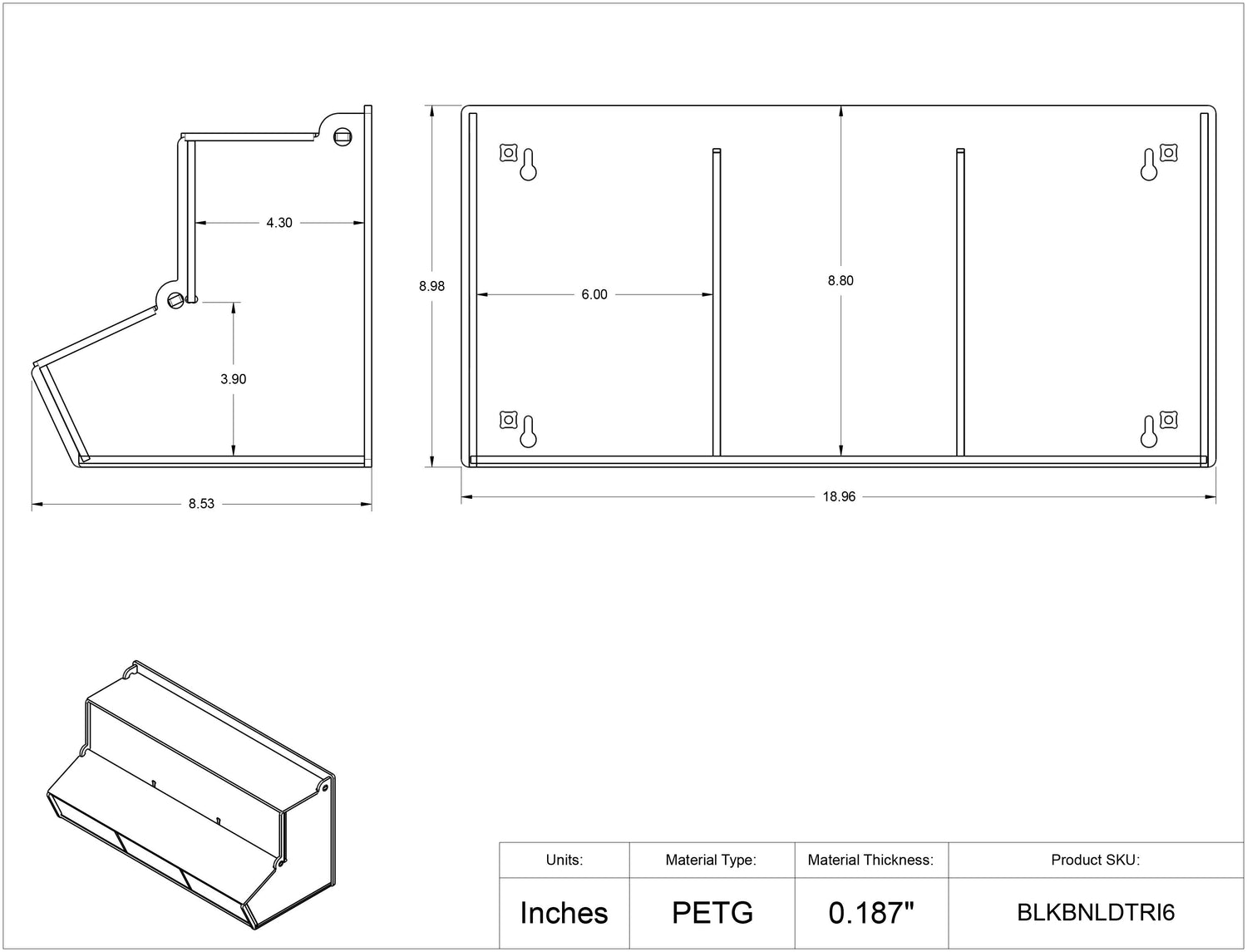 BLKBNLDTRI6-M, BLKBNLDTRI6-T, BLKBNLDTRI6-W