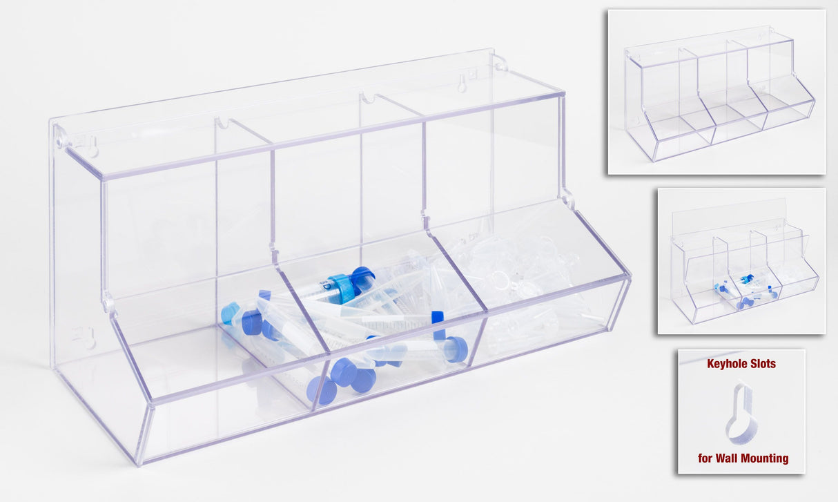 Triple Bulk Bin With Lid-6in Wide Compartments