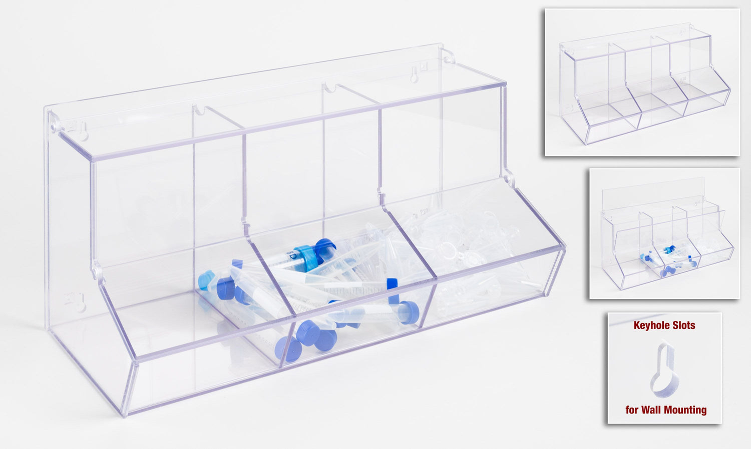 Triple Bulk Bin With Lid-6in Wide Compartments