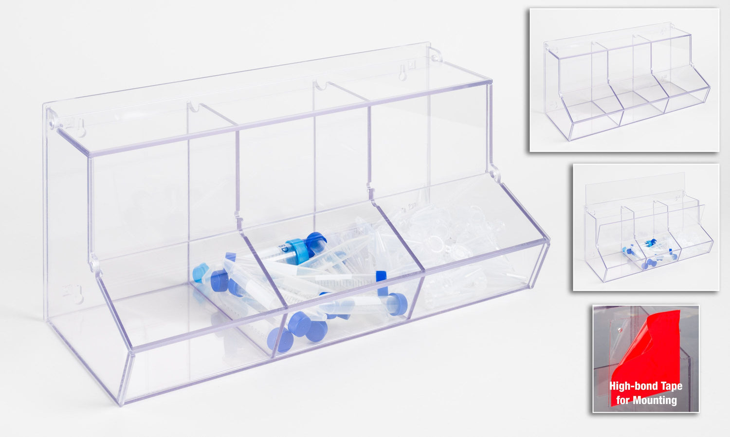 Triple Bulk Bin With Lid-6in Wide Compartments