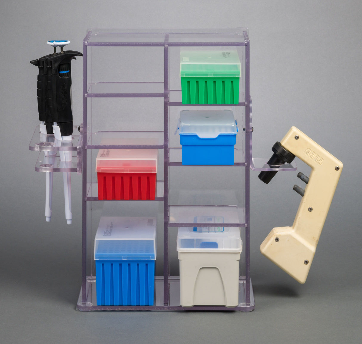 Lab Bench Vert Organizer PETG-4 Pocket, Double wide