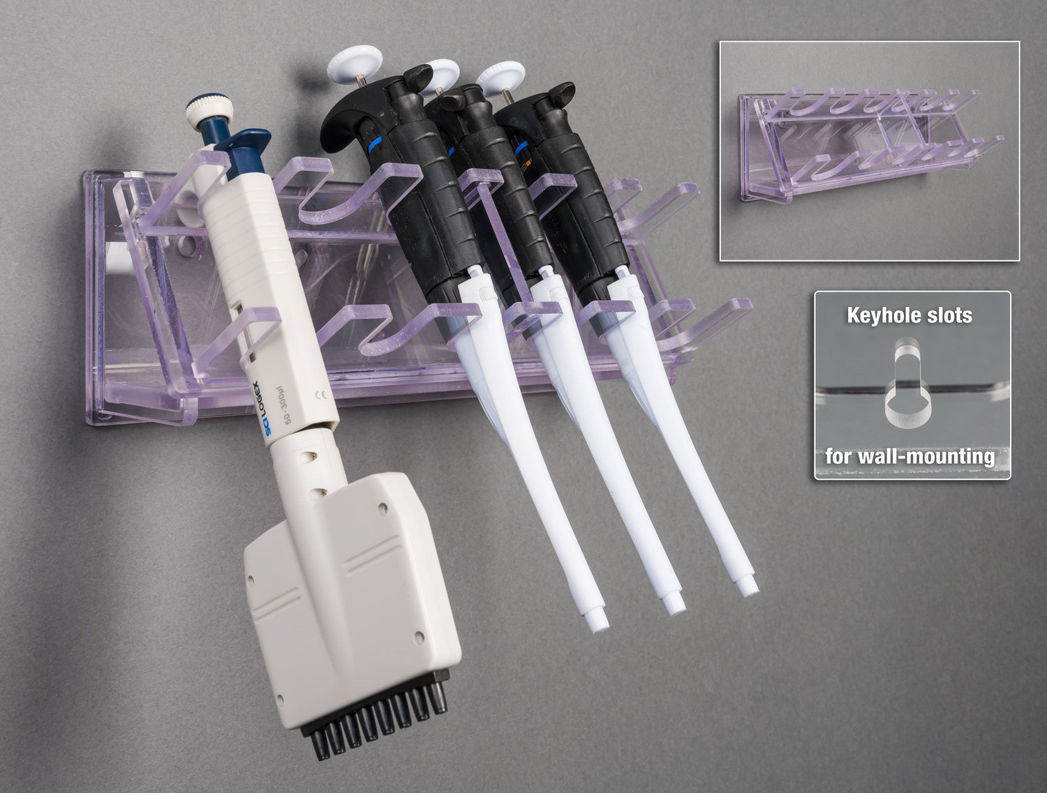 Wall Pipette Rack-4 Pip/2 Multichannel or 5 Pip/1 Multichannel