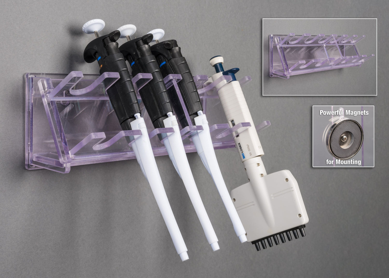 Wall Pipette Rack-4 Pip/2 Multichannel or 5 Pip/1 Multichannel