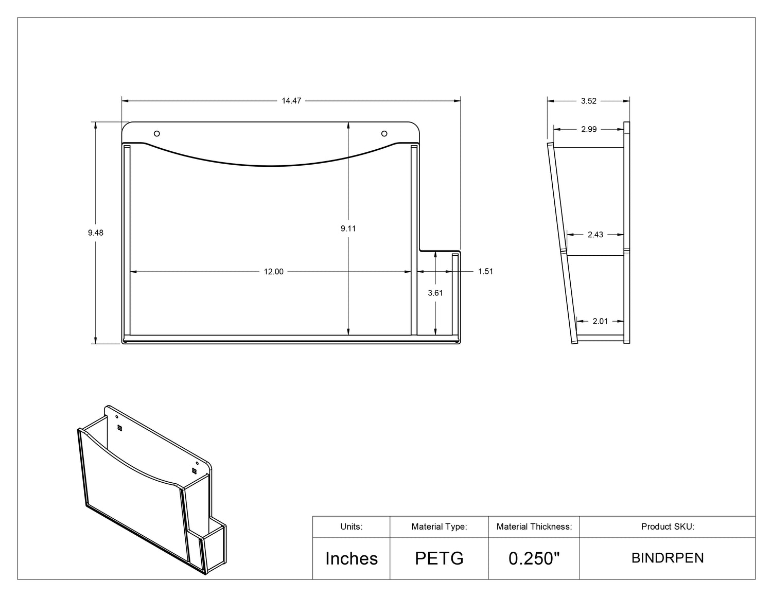 3 Ring Binder Holder/Pen Holder