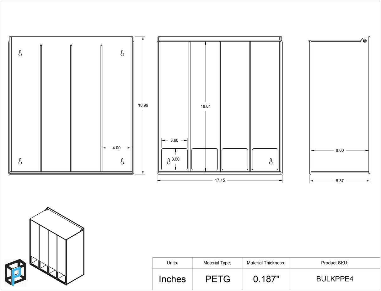Bulk PPE Dispenser-4 Position