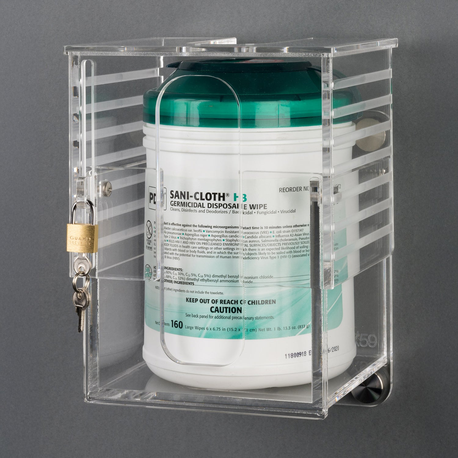 Deco Universal Wipe Cannister Holder-Adjustable, Lockable