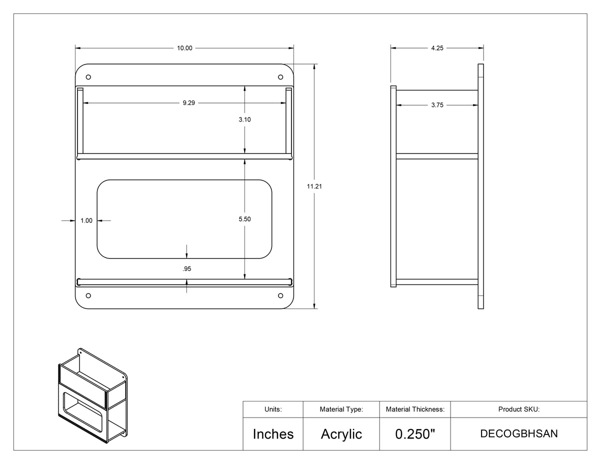Deco Glove Box Holder with Bin