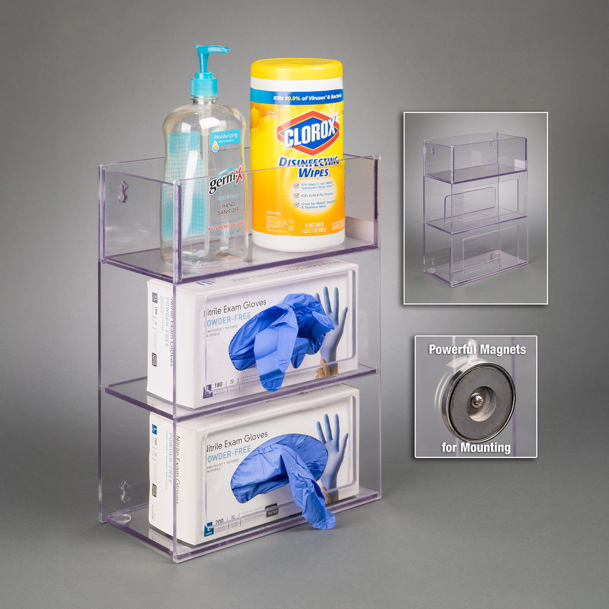 Two Glove Box Holder w/Bin