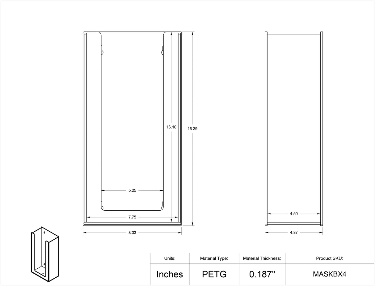 Mask Box Dispenser-4 Box Wall Mount