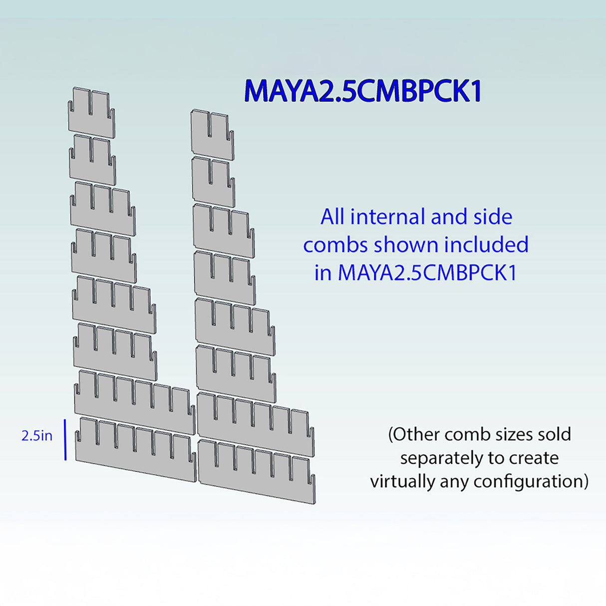 Med Cart 2.5 inch Tall Comb