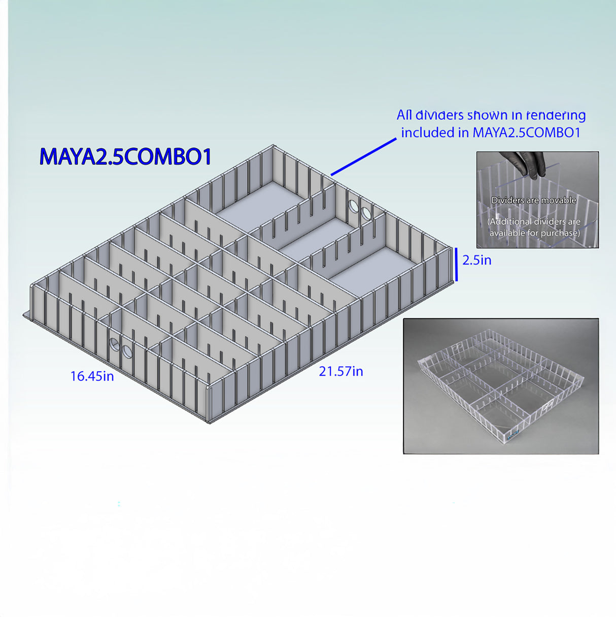 Med Cart 2.5 inch Tall Comb
