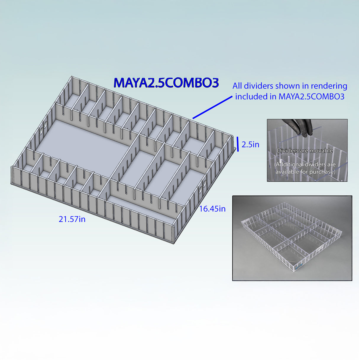 Med Cart 2.5 inch Tall Comb