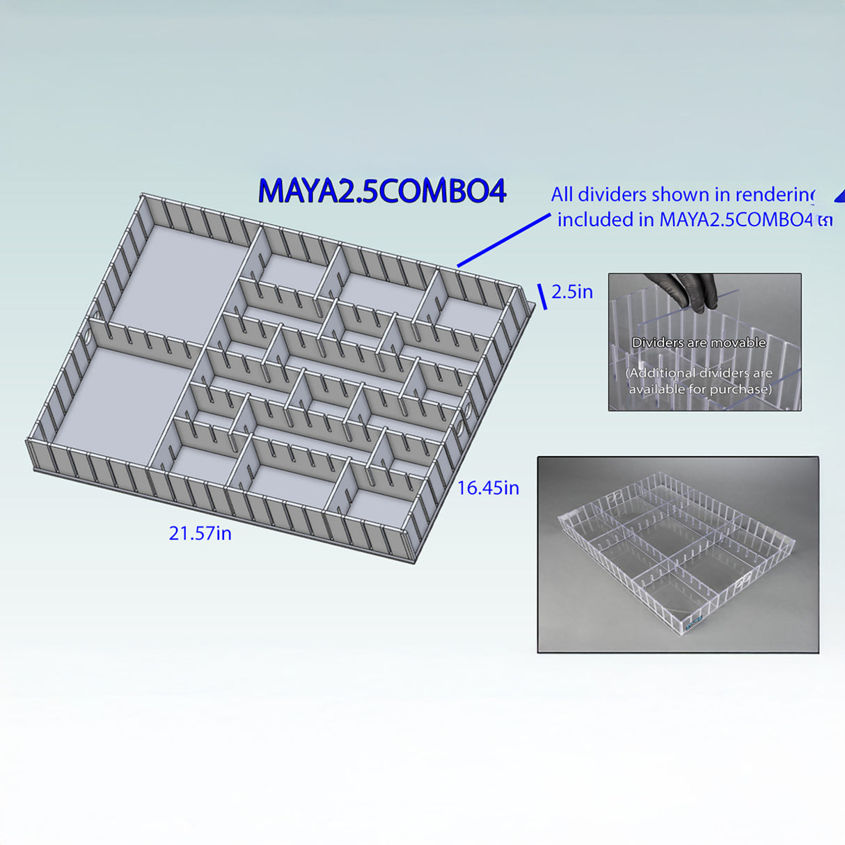 Med Cart 2.5 inch Tall Comb