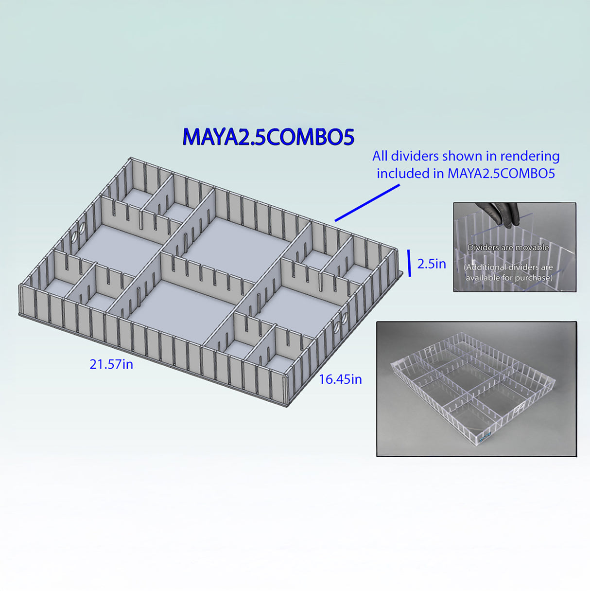Med Cart 2.5 inch Tall Comb