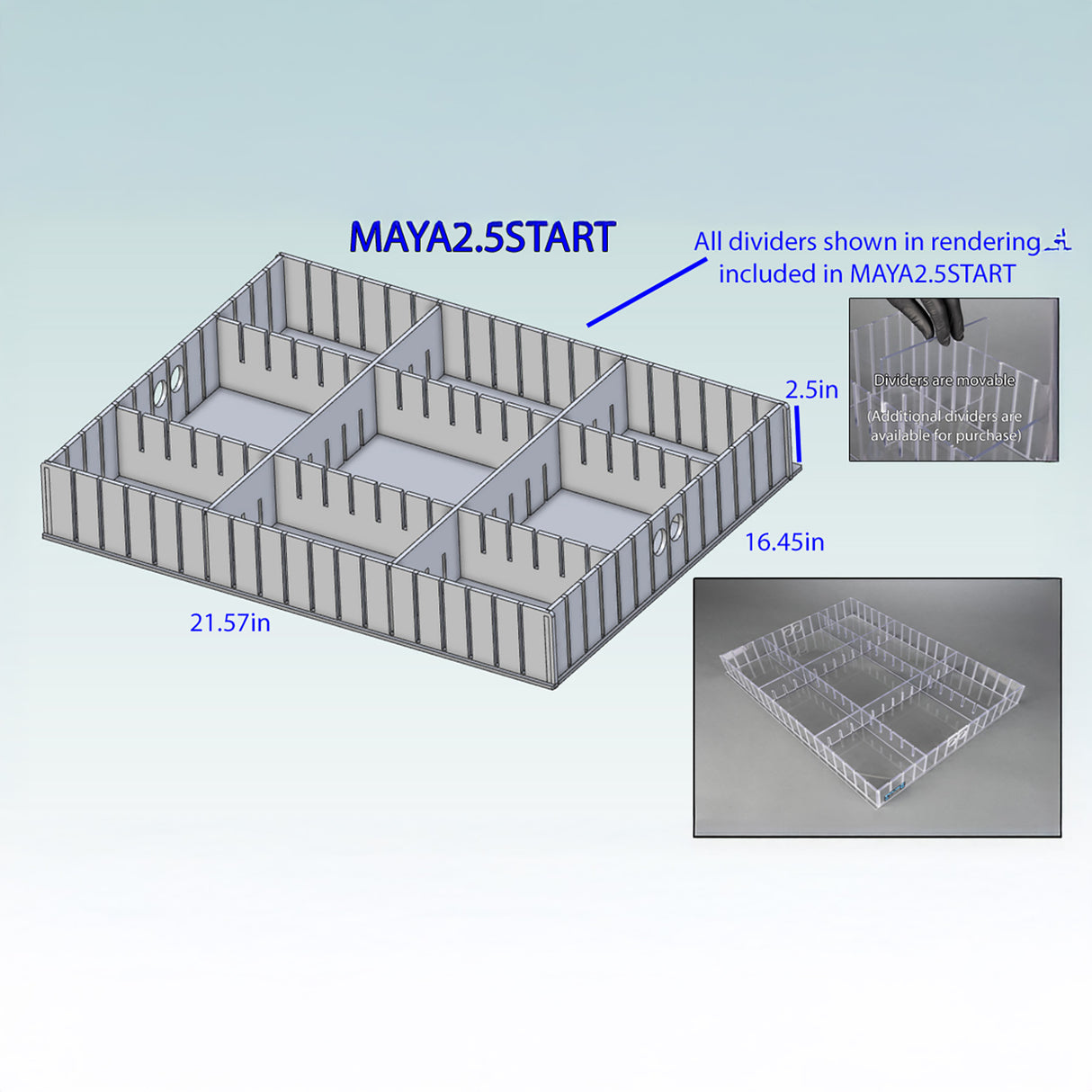 Med Cart 2.5 inch Tall Comb