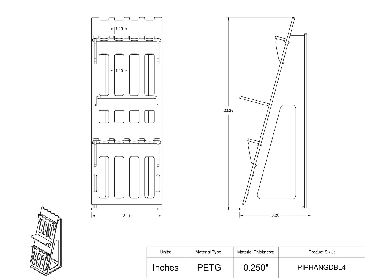Pipette Rack - 8 Position, 2 Tier