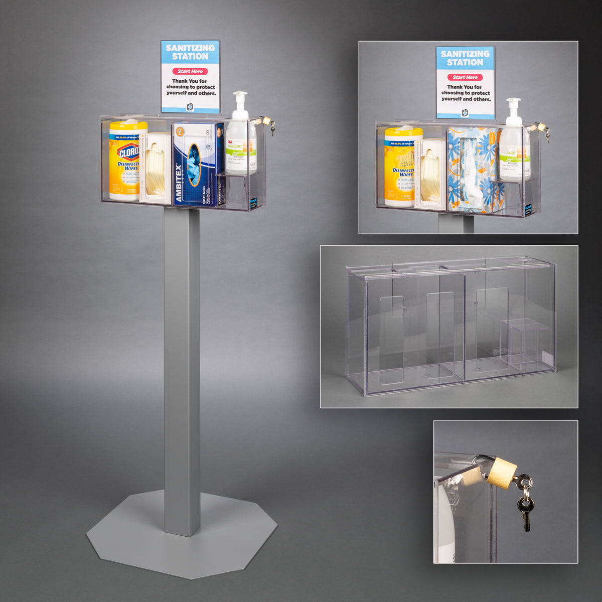 Sanitizing Station with Sign Sleeve