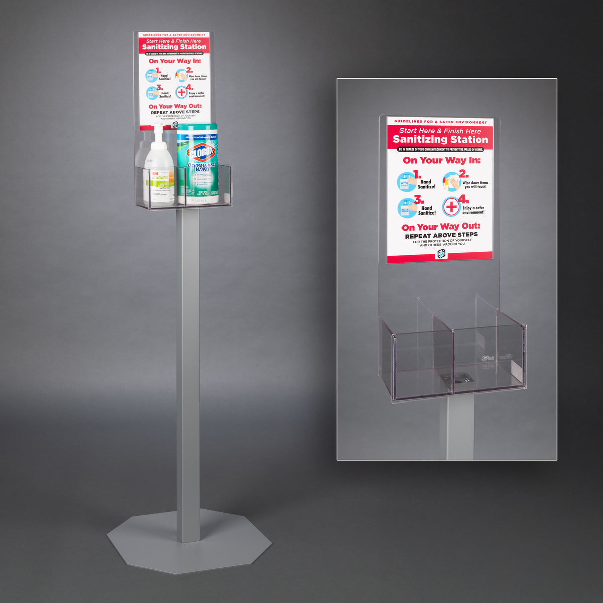 Start Here Finish Here Station - Hand Sanitizer/Wipes