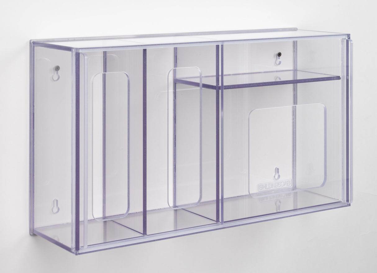 N95/Face Mask w/Shield Dispenser - Sliding Door/Front Load - Wall Mount