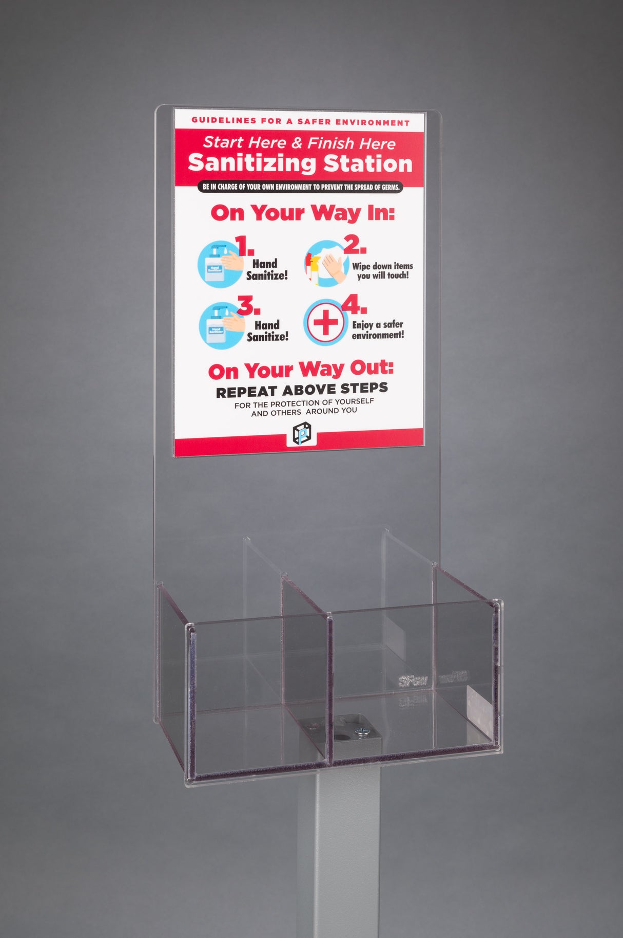 Start Here Finish Here Station - Hand Sanitizer/Wipes