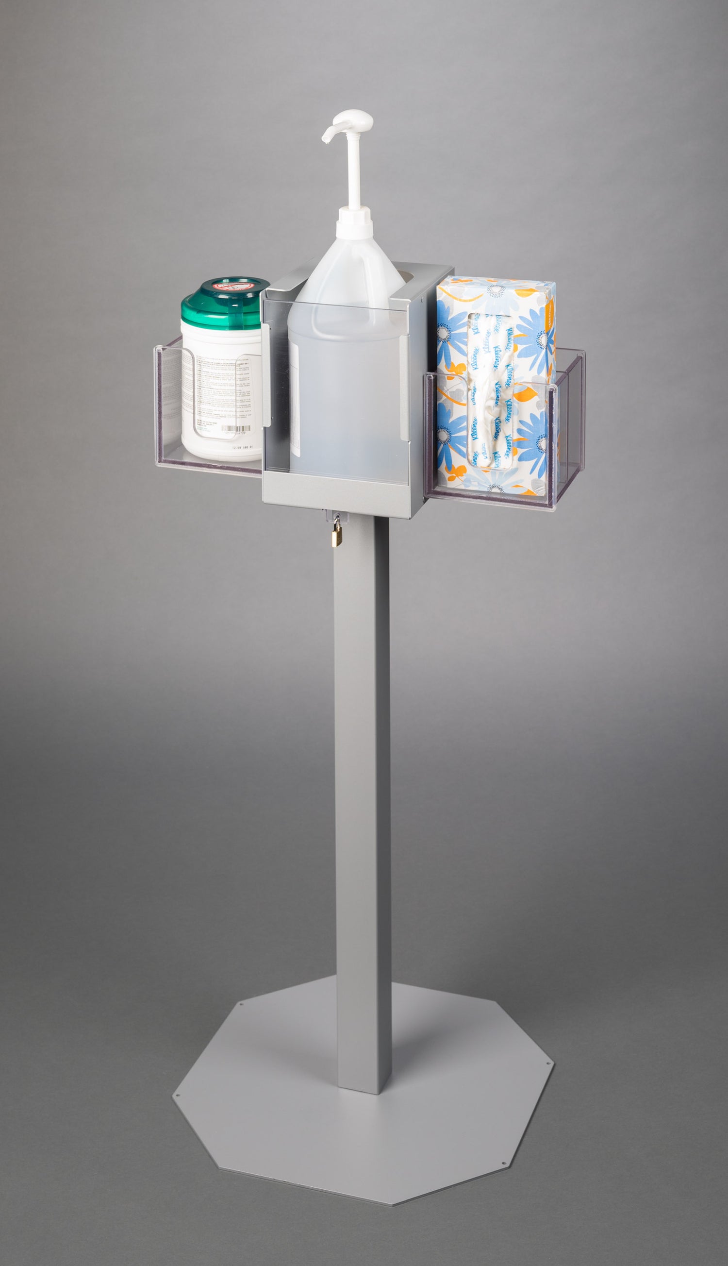 Gallon Hand Sanitizer Stand-Steel, Locking