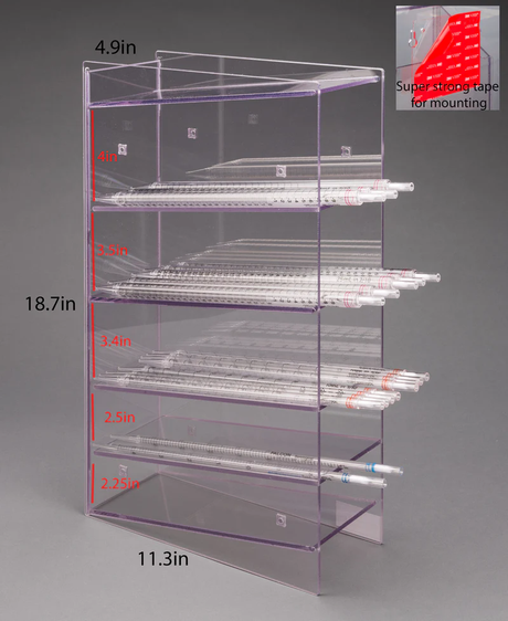 5 Pocket Serological Pipette Holder (PETG)