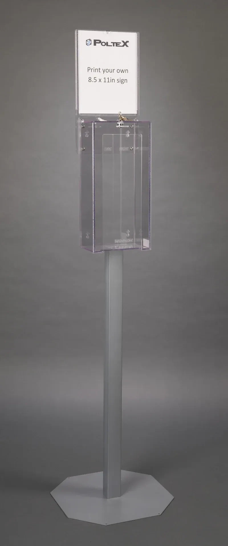 Stand Mount Locking Single Mask Box Holder