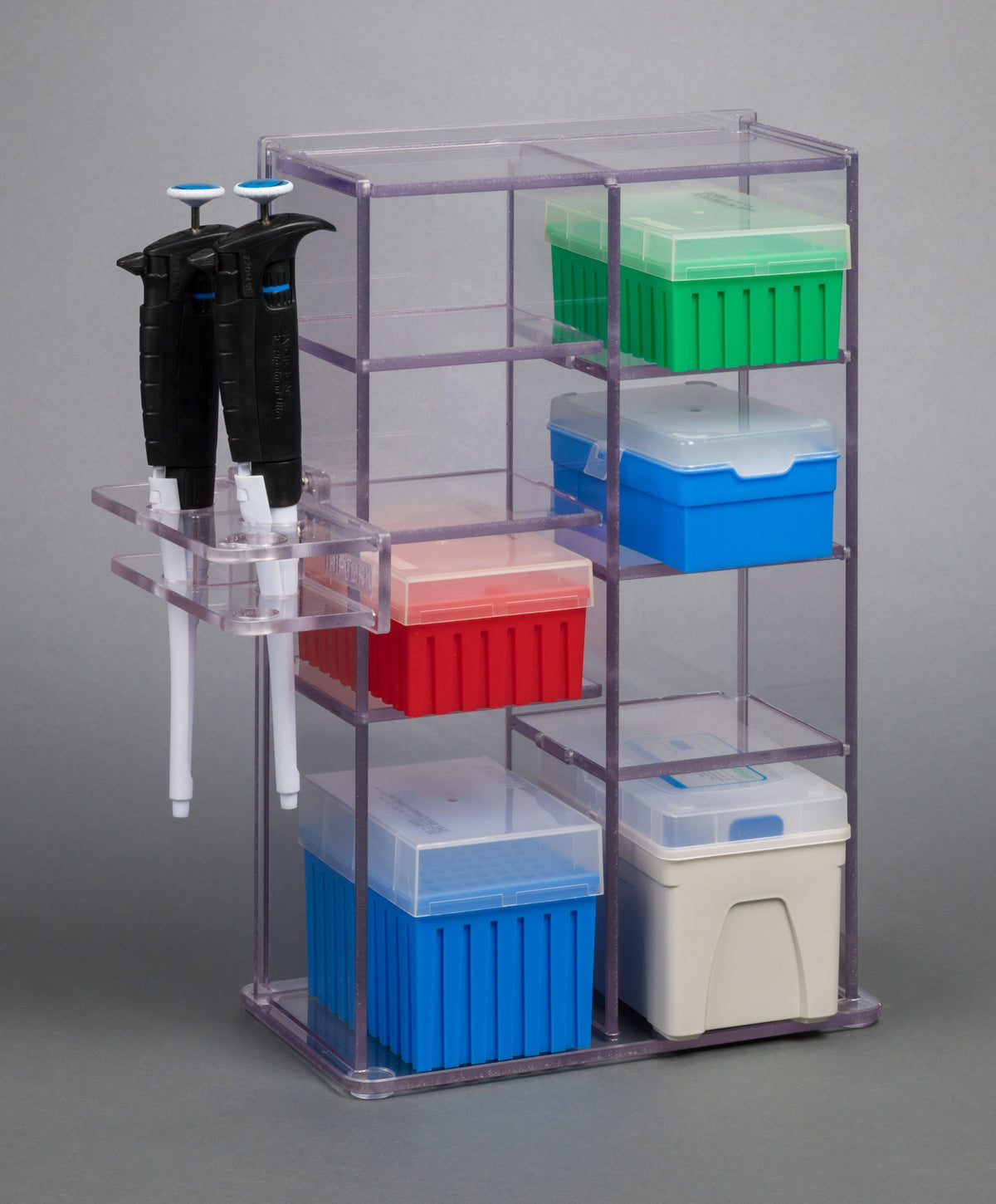 Plastic Lab Vert Lab Bench Vert Organizer PETG-4 Pocket, Double wide – Poltex