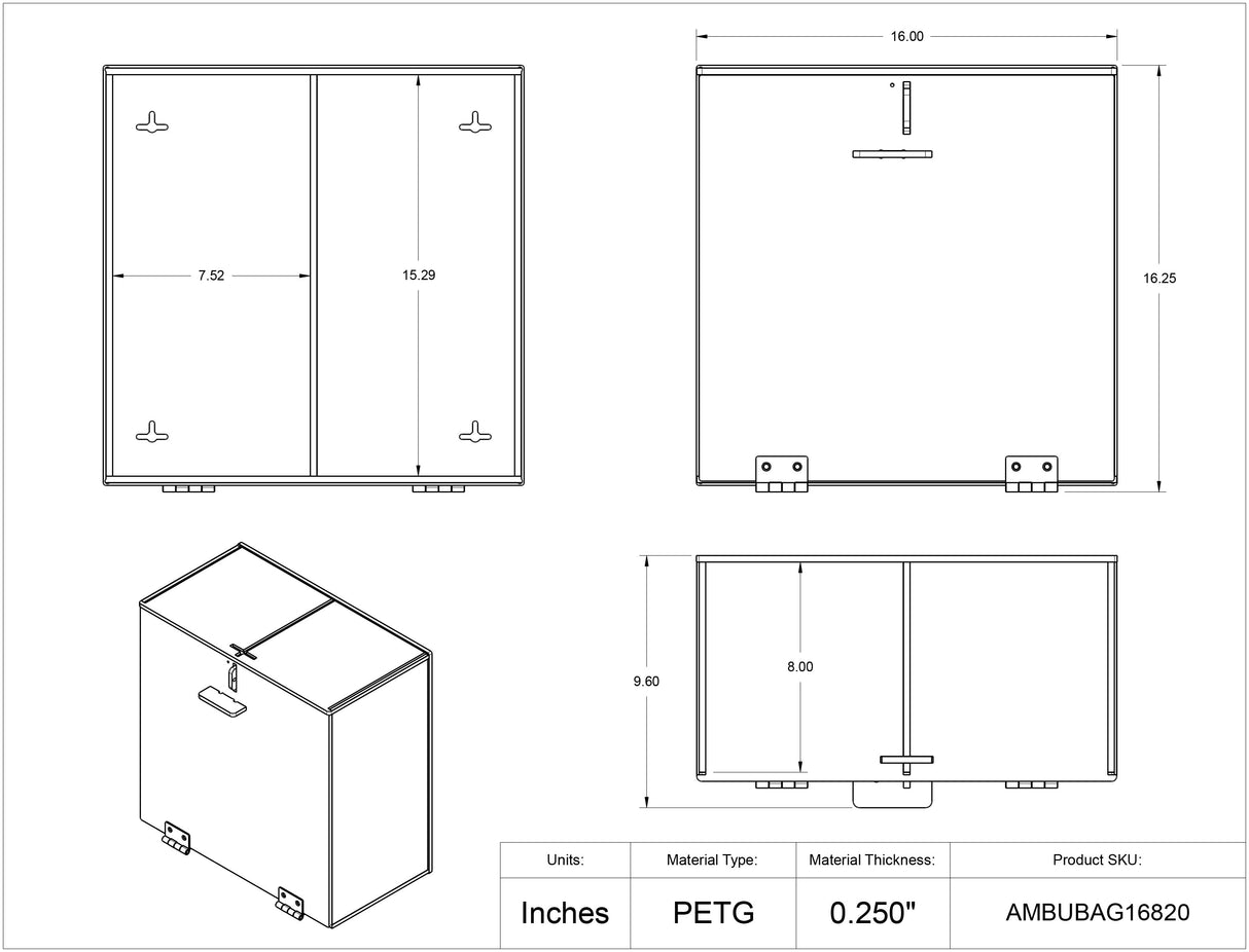 Emergency Airway Procedure Storage Box-16W x 8D x 20T