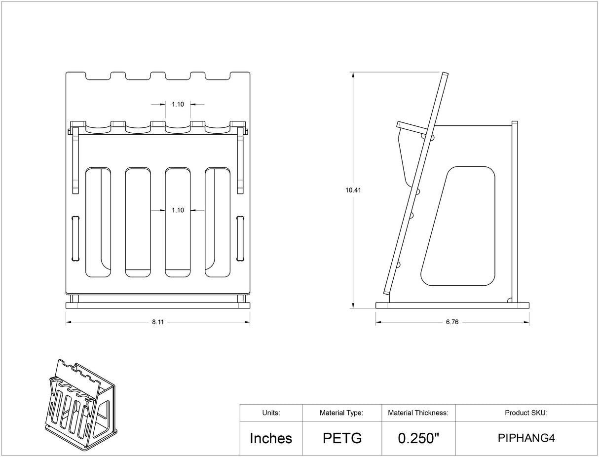 PIPETTE RACK, 4 or 10 POSITION