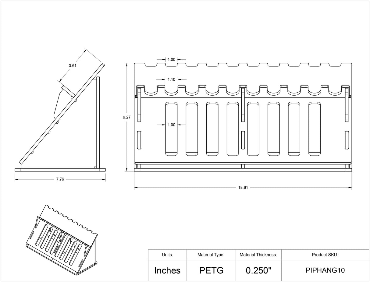 PIPETTE RACK, 4 or 10 POSITION
