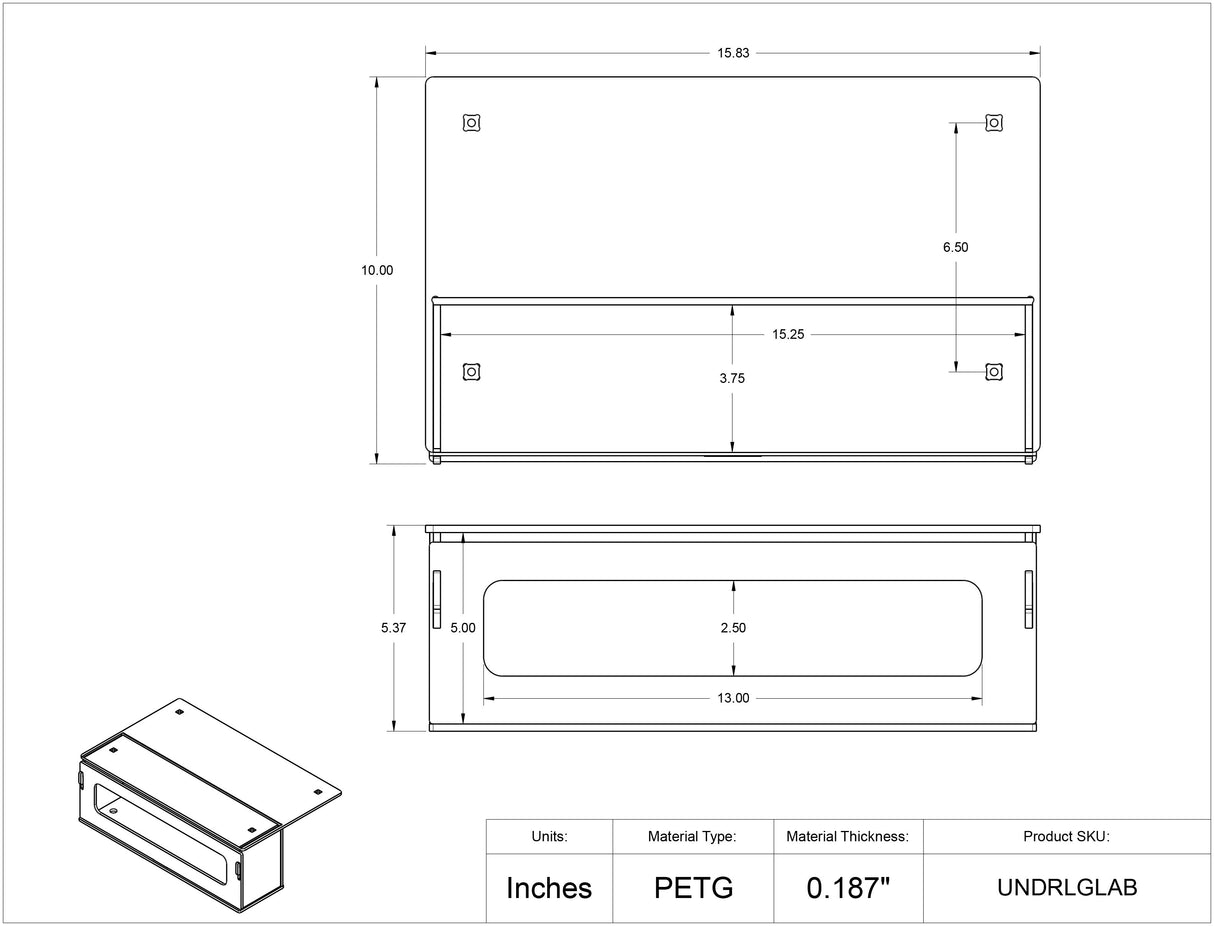 Undermount Large Lab Wipe Holder