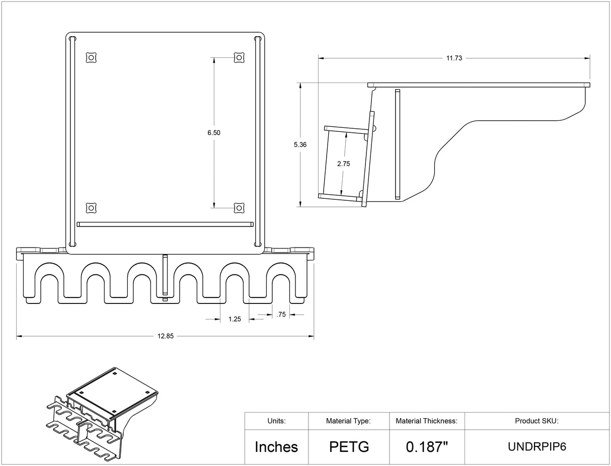 Undermount Pipettor Rack-6 Position