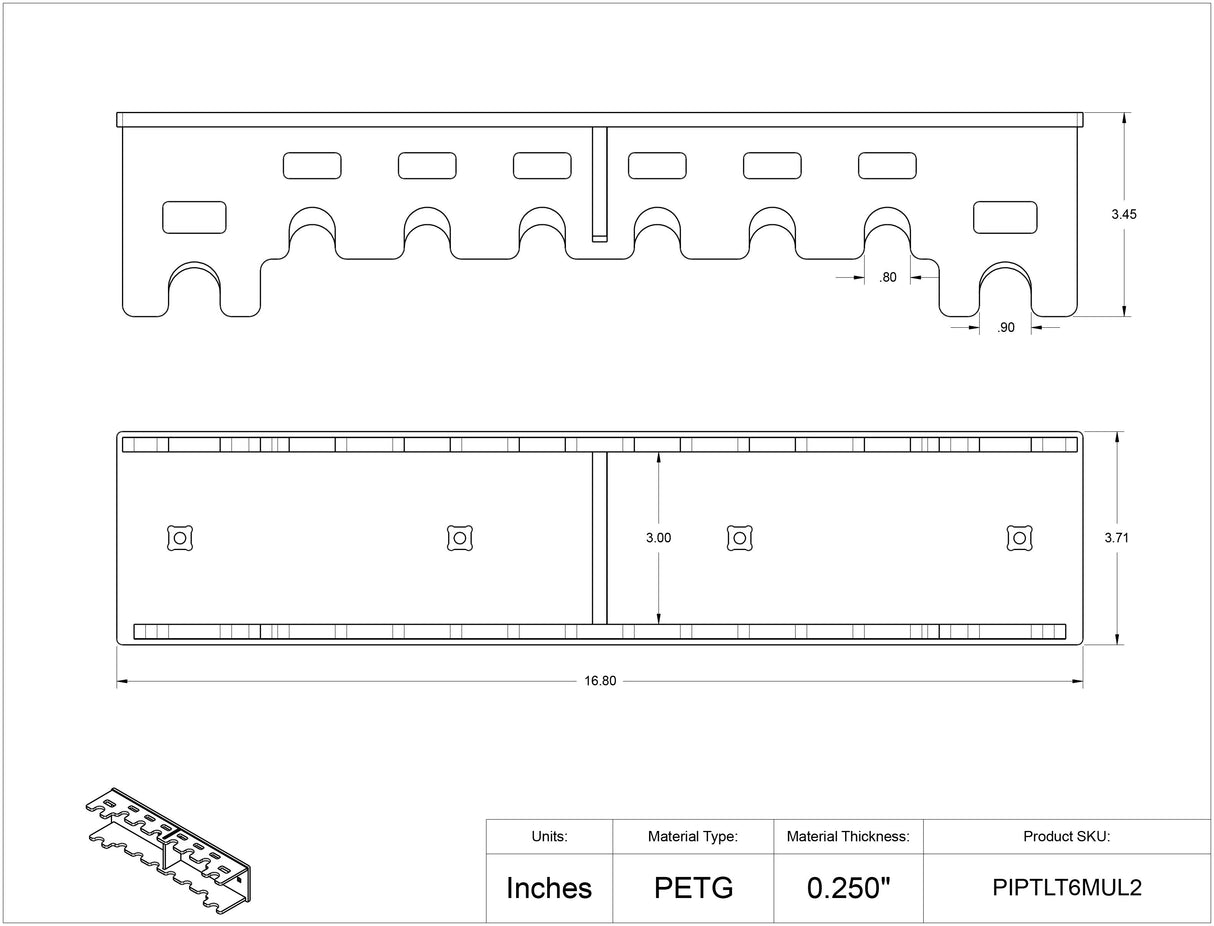 Pipette Hanger-6 Pip/2 Multi or 6 Pip/1 Multi