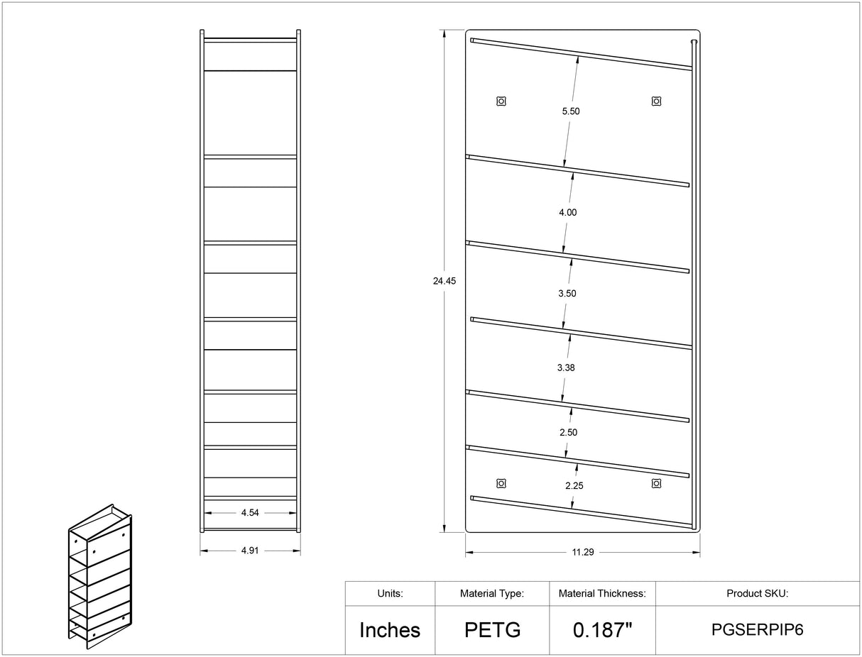 6 Pocket Serological Pipette Holder (PETG)