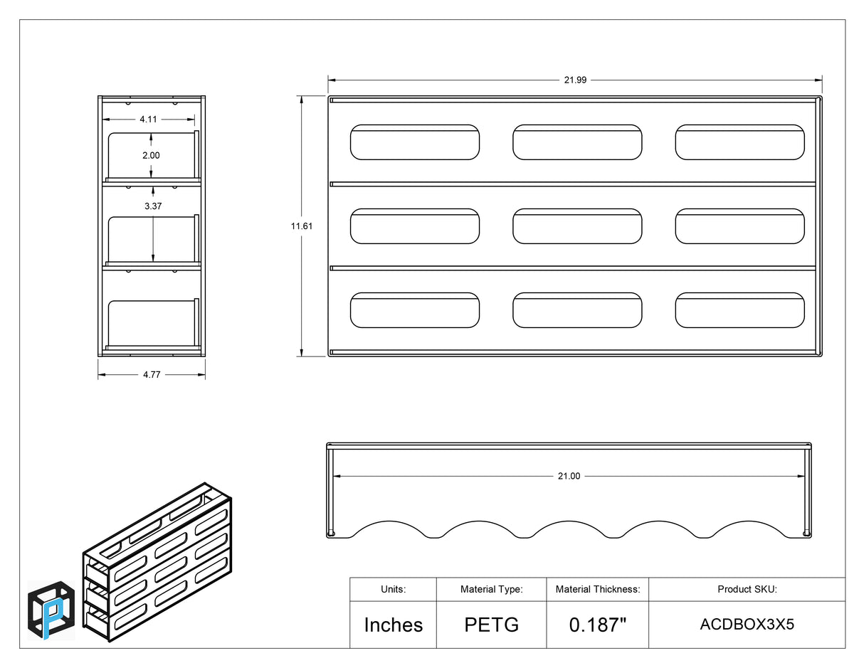ACD Cold Storage Rack-3 tier, 5 boxes deep