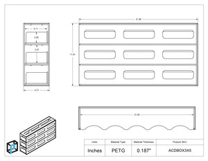 ACD Cold Storage Rack-3 tier, 5 boxes deep