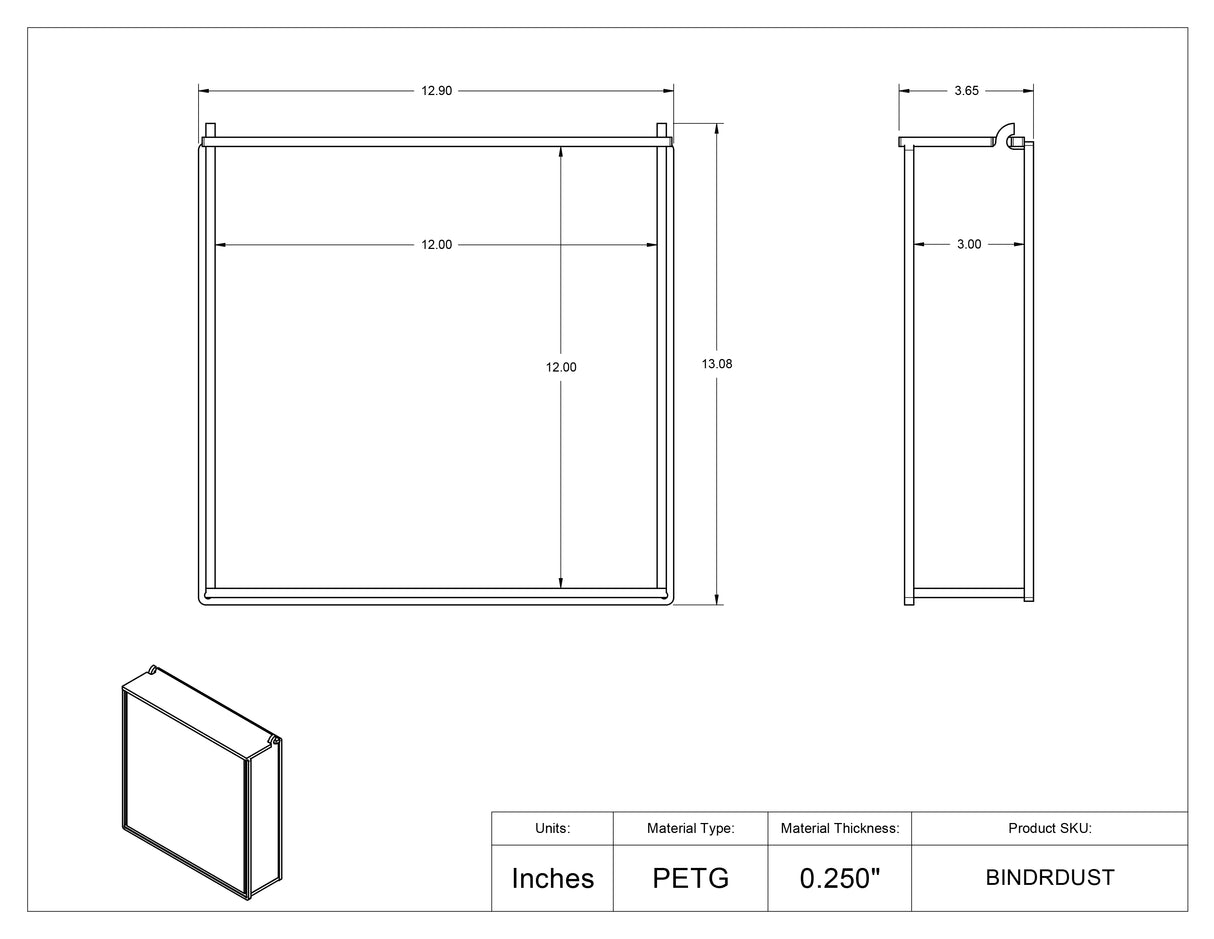 3 Ring Binder Holder with Lid
