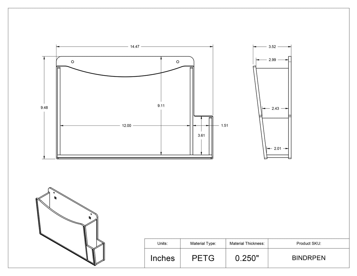 3 Ring Binder Holder/Pen Holder